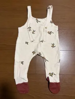 オーガニックズー サロペット　オリーブ　足つき　6-12m