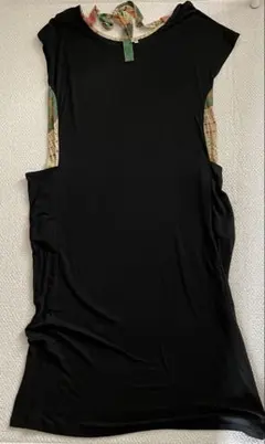 チチカカ　ロング　ワンピ　半袖　ブラック