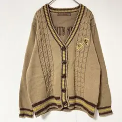 希少♡ ピンクハウス ニットカーディガン 羽織り 綿100% デカロゴ 厚手