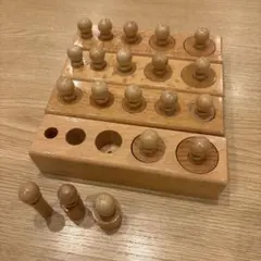 モンテッソーリ 円柱さし 知育 玩具 木製 パズル 4本セット