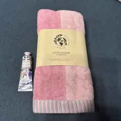 新品未使用　ロクシタン　ノベルティ　バスタオル&HBSハンドクリーム