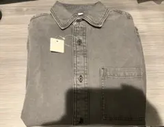 GU デニムオーバーサイズシャツ　メンズ　グレー　S