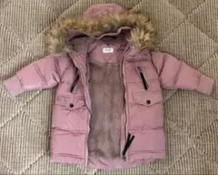 ピンク ダウンコート ファー付きフード　韓国