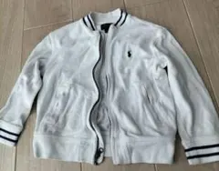 ホワイト ジップアップ トレーナー