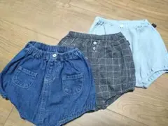 未使用品有り　かぼちゃパンツ　ショートパンツ　３枚セット　70-80サイズ