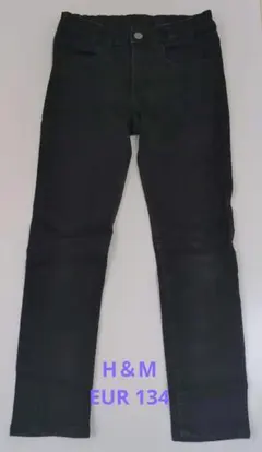 H&M スキニーフィット ブラックデニムパンツ EUR 134 ズボン