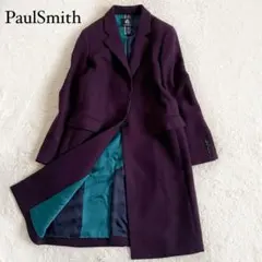 美品　ポールスミス　比翼チェスターコート　ウールコート　ブロック