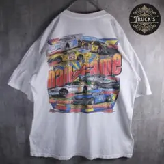 US古着 80s USA製 両面染み込みプリント モーターカルチャーTシャツ L 