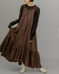 KBF ティアードキャミワンピース　brown