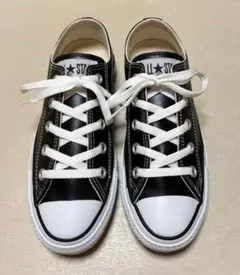 コンバース　オールスター　レザー　OX　ブラック　22.5cm