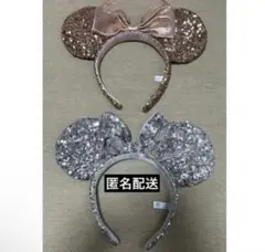 ディズニー カチューシャ ミニー スパンコール シルバー ピンク
