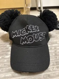 ミッキーマウス ポンポンキャップ 黒