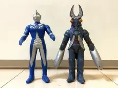 ソフビ　ウルトラマン　ウルトラマンコスモス、バルタン星人の対決セット