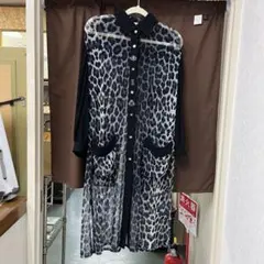 雷216 伊太利屋 GK ヒョウ柄 シースルーカーディガン サイズ7のサムネイル