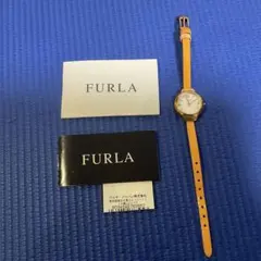 FURLA オレンジ レザーストラップ 時計（電池切れ）のサムネイル