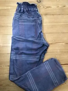 ブランシェス　マカロンパンツ　ネイビー　チェック　140cm