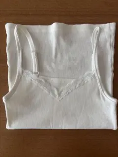 PJホワイト レース付きキャミソール