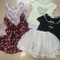 140 メゾピアノ　シャーリーテンプル　5点　トップス　チュニック　スカート　星