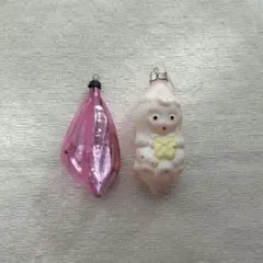 ガラス製　クリスマスオーナメント2個セット　ソビエト　ヴィンテージ