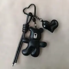 じゃらじゃらキーホルダー チャーム パラコード くま ハート ブラック 再入荷