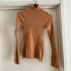 最終値下げ！未使用GRL オレンジ リブ編み タートルネック S