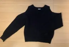 GU カットアウトセーター ブラック XL 肩開きデザイン