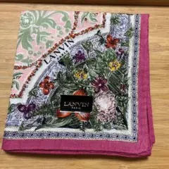 LANVIN 花柄 ハンカチ　お値下げ