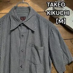 良品★TAKEO KIKUCHI【タケオキクチ】赤タグ 半袖シャツ チェック Mのサムネイル