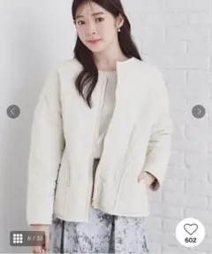 キルティング ノーカラージャケット