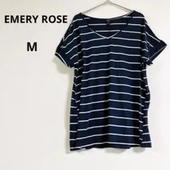 海外古着✨EMERY ROSE【M】ネイビー/ホワイト ストライプ Tシャツのサムネイル
