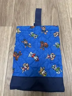 パウパトロール　パウパト　シューズバッグ 　上履き入れ　 入園入学　青色　男の子