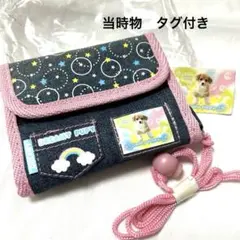 タグ付き 平成 レトロ ファンシー 音符 星 デニム 財布 クラックス