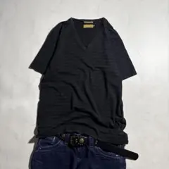 90s-00s CK v-neck shadow border s/s tee