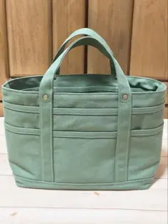 ポケットいっぱい♡帆布トートバッグ風ツールボックス♡カーキグリーン♡Mサイズ
