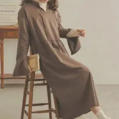 Ambre Neige ビッグカフススリットワンピース