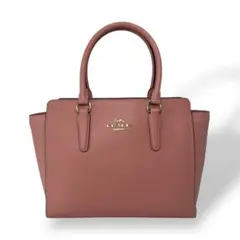 コーチ　ハンドバッグ　サッチェル　ミニトートバッグ　ロゴ　ピンク　レザー　y2k