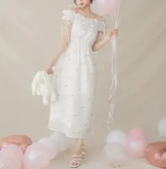 PriCHOU オフショルロングワンピース