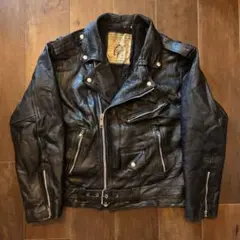 80s vintage レザーダブルライダースジャケット 古着