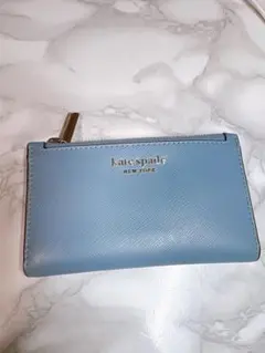 kate spade 水色 二つ折り財布