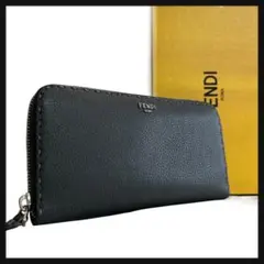 FENDI セレリア ラウンドファスナー長財布 グレー　カーフスキン　3376のサムネイル