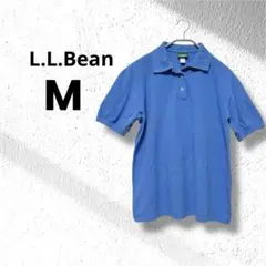 L.L.Bean 半袖ポロシャツ M（日本のL相当）青 コットン素材