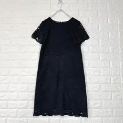 デイジークレア【38】黒 花柄レース ワンピース ウエスト切替 春夏 セレモニー
