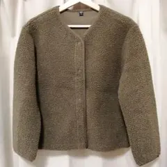 UNIQLO ボアフリース カーディガン ジャケット アウター M カーキ