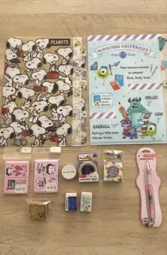 【新品未使用】【まとめ売り】 文具セット スヌーピー、モンスターズインク、ベティ