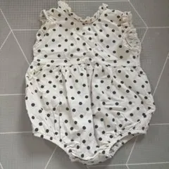 ロンパース　袖なし　ドット　韓国こども服　夏