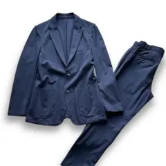 AOKI パジャマスーツ　セットアップスーツ　ネイビー M ストライプ