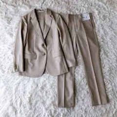 美品 UNIQLO 感動ジャケット パンツ セットアップ ベージュ Sサイズ