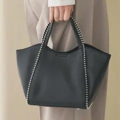 【美品】BEAUTY&YOUTH ボールチェーン ミニトートバッグ 2way 黒のサムネイル