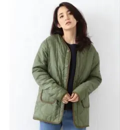 ALPHA B:MING キルティング ボア コート リップストップ オニオン