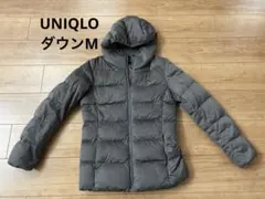 ユニクロUNIQLOグレー レディース ダウンジャケット フード付き週末限定価格